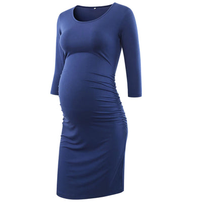 Kaya Black Three Quarter Sleeves Maternity Dress