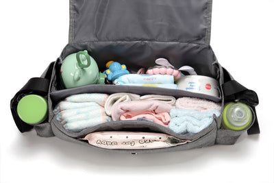 Kayla Grey Pram Caddy inside with items