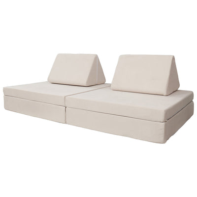 Kids Modular Play Couch Set – Beige in white background