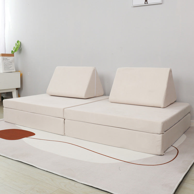 Kids Modular Play Couch Set – Beige Side View