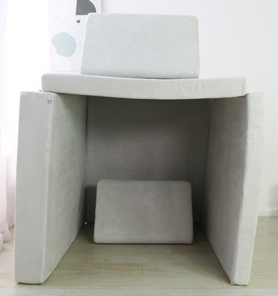 Kids Modular Play Couch Set – Light Grey Folded