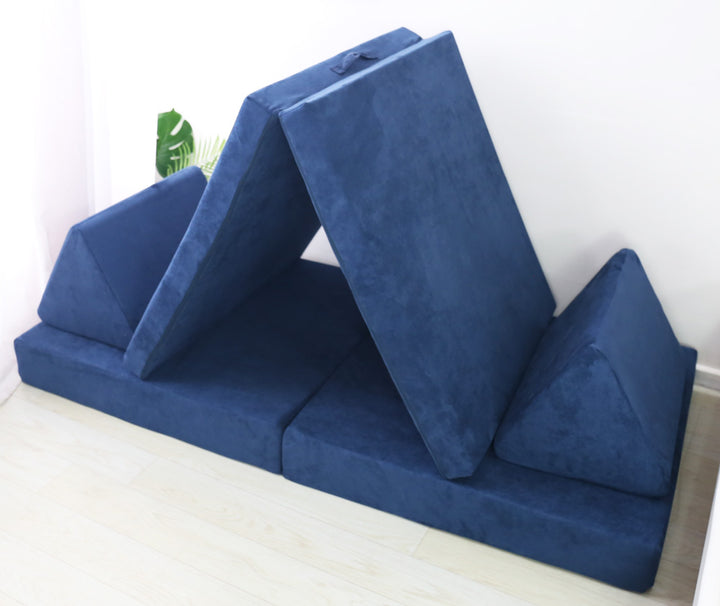 Kids Modular Play Couch Set folded – Blue