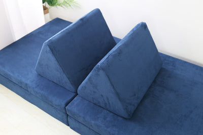 Kids Modular Play Couch Set top view – Blue