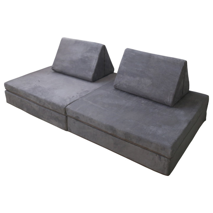 Kids Modular Play Couch Set – Dark Grey in white background