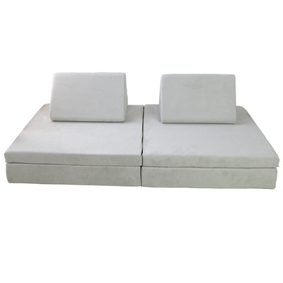 Kids Modular Play Couch Set – Grey in white background