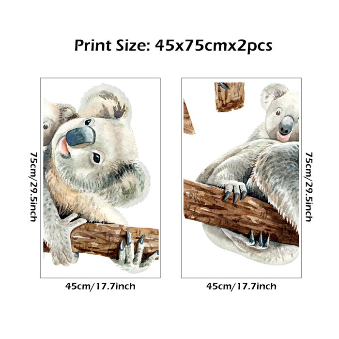 Koala Baby Nursery Wall Sticker Print Size
