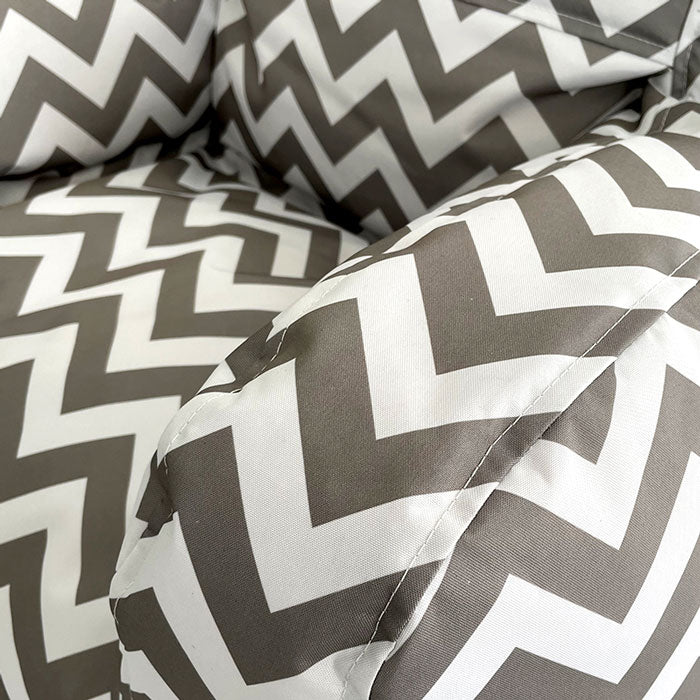 Kora Grey  Chevron Kids Bean Bag Chair Close up