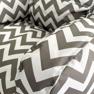 Kora Grey  Chevron Kids Bean Bag Chair Close up