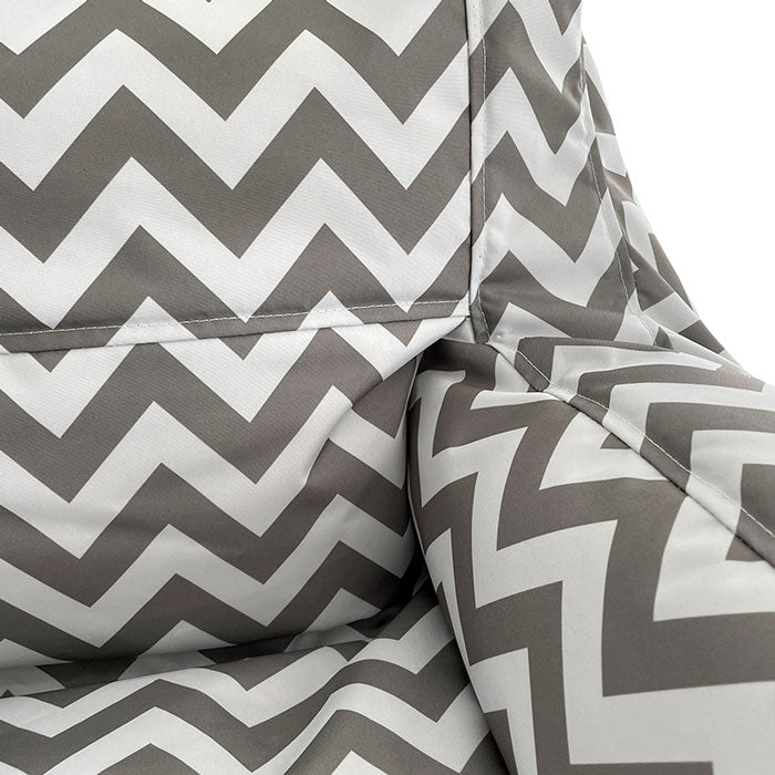 Kora Grey Chevron Kids Bean Bag Chair Close up 2