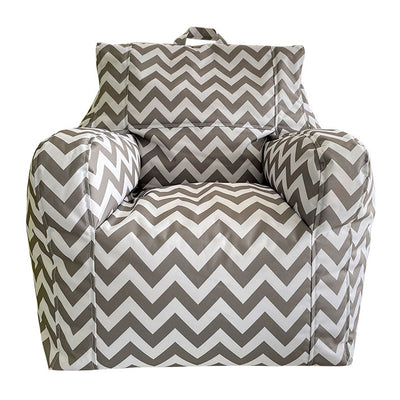 Kora Grey Chevron Kids Bean Bag Chair Front