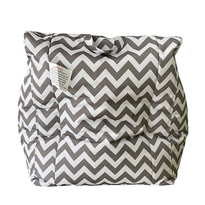 Kora Grey Chevron Kids Bean Bag Chair back view