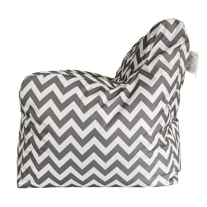 Kora Grey  Chevron Kids Bean Bag Chair side view