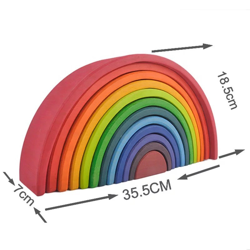 Large 12 best sale piece wooden rainbow