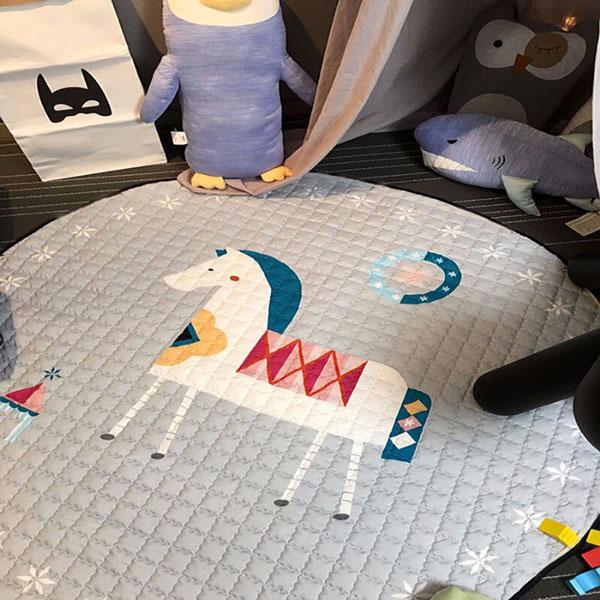 Large White Horse Baby Play Mat