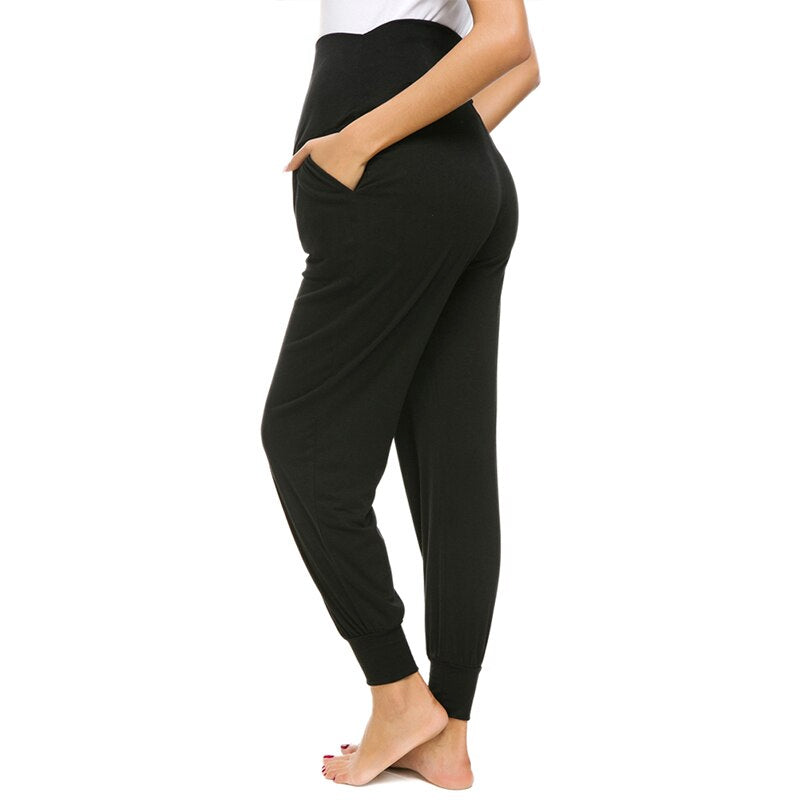 Leah Black Maternity Casual Pants backside