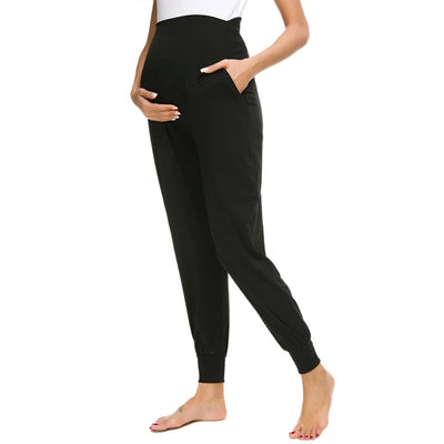 Leah Black Maternity Casual Pants side