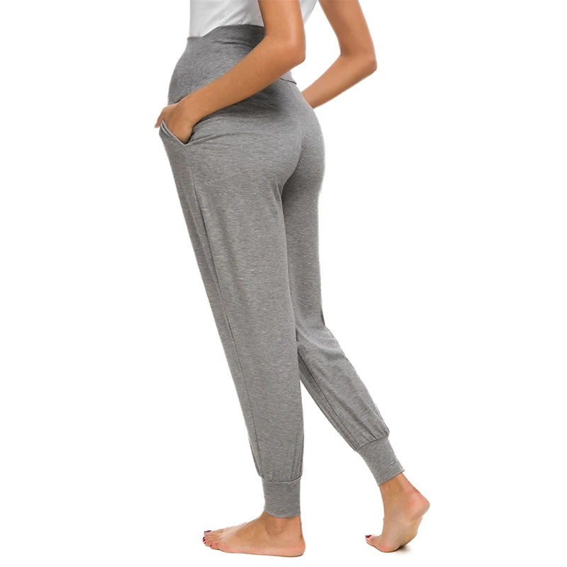 Leah Grey Maternity Casual Pants backside