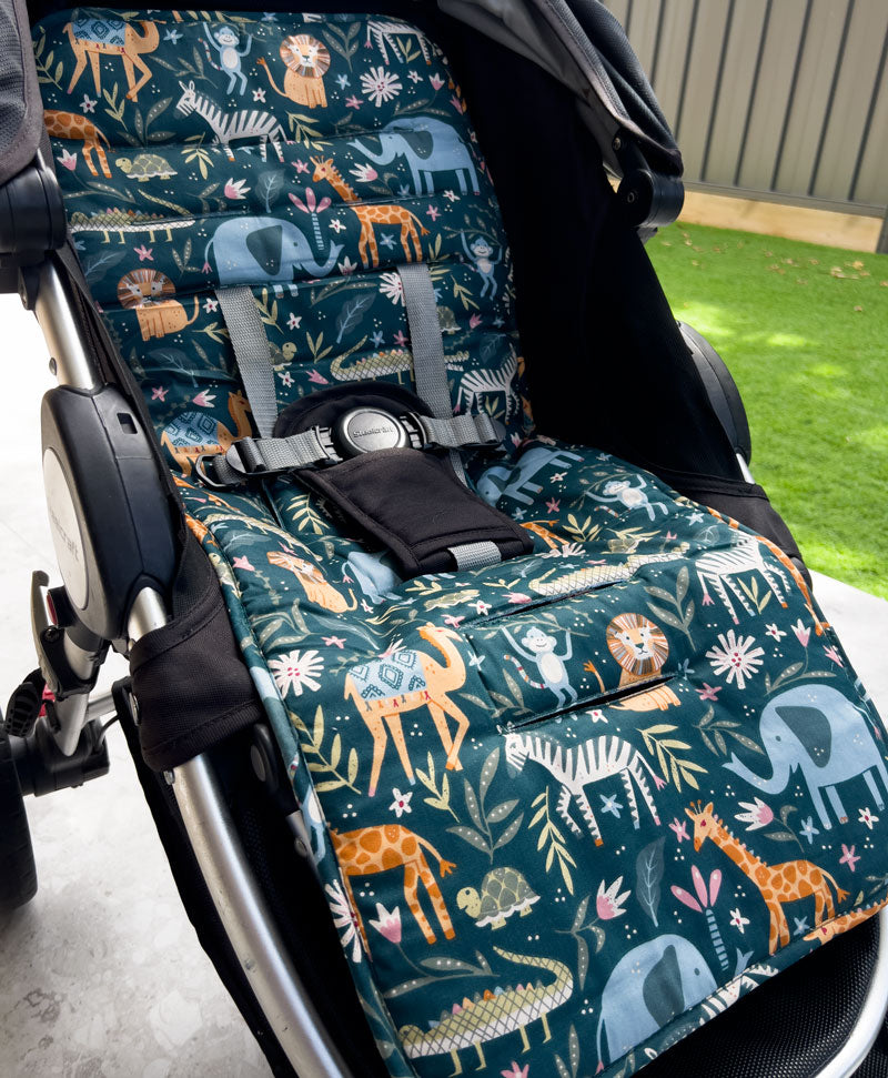 Lion Friends Reversible Pram Liner Side View