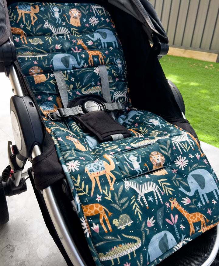 Lion Friends Reversible Pram Liner Side View