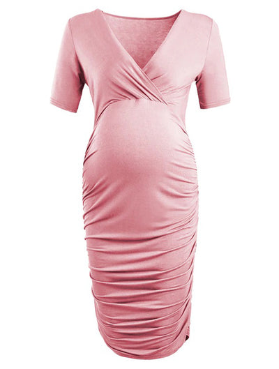 Little Missy - Short Sleeves Pink Nursing Dress