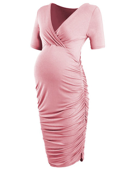 Little Missy - Short Sleeves Pink Nursing Dress
