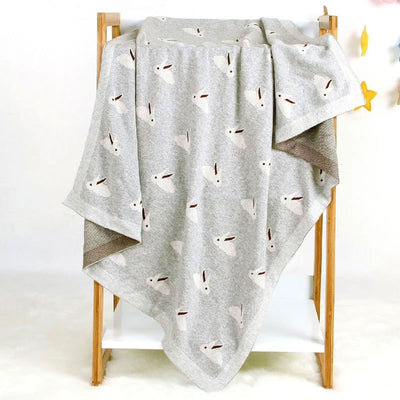 Little Bunny Grey Baby Blanket