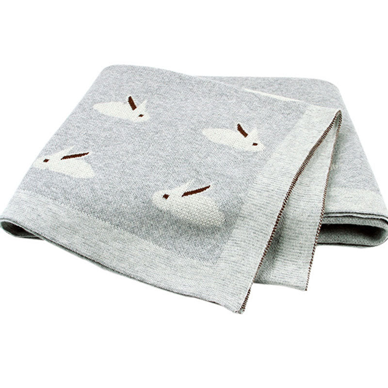 Little Bunny Grey Baby Blanket fold