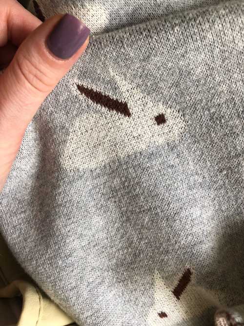 Little Bunny Grey Baby Blanket