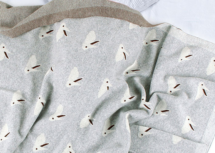 Little Bunny Grey Baby Blanket full