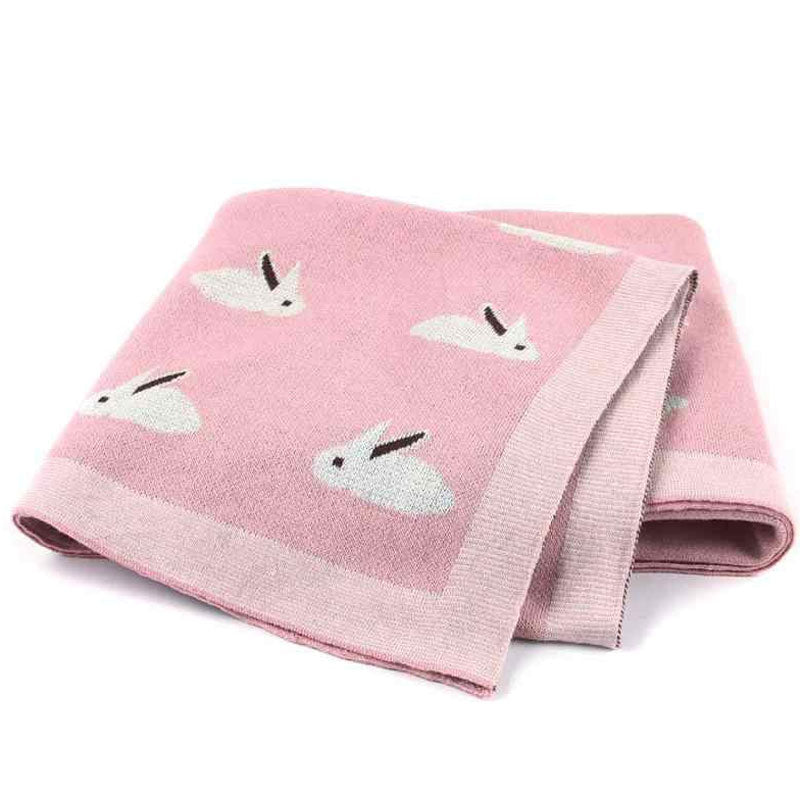 Little Bunny Pink Baby Blanket fold