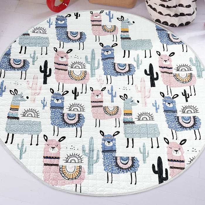 Llama Round Baby Play Mat 150 cm diameter