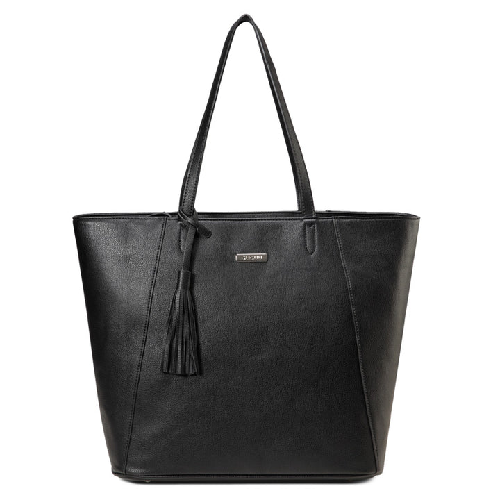 Mila Black Tote PU Leather Nappy Bag Backside