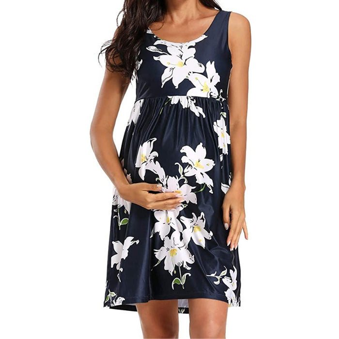 Molly Navy Maternity Dress front 2