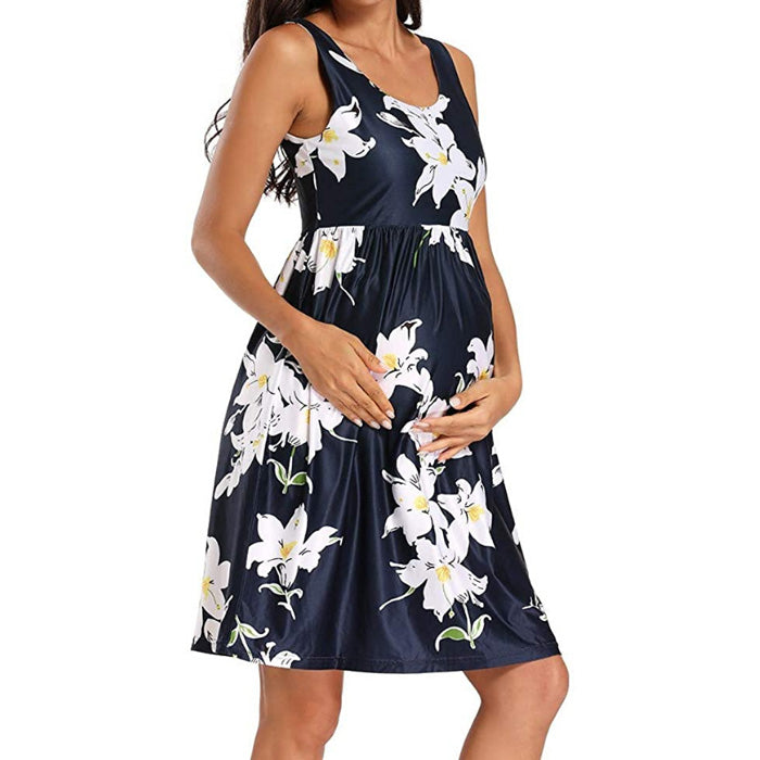 Molly Navy Maternity Dress side 2