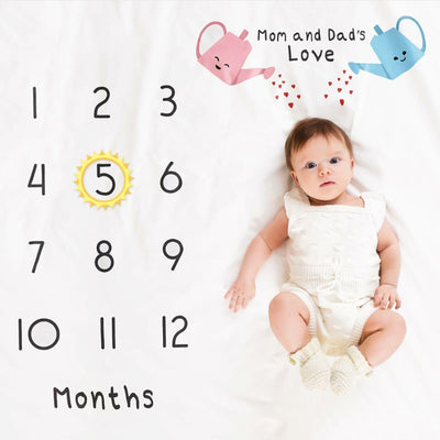 Mom & Dad's Love Baby Milestone Blanket
