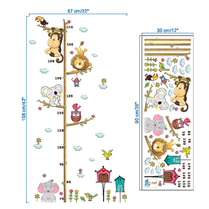 Monkey Height Chart Baby Nursery & Kids Room Wall Sticker Measurement