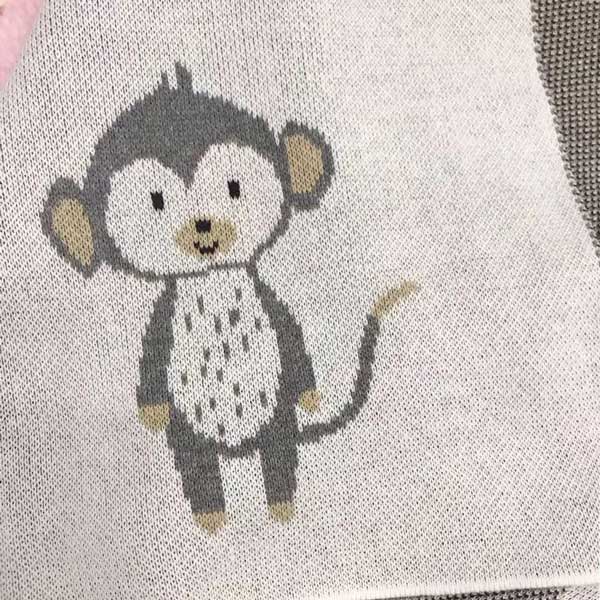 Monkey Baby Blanket close up