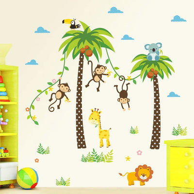 Monkey Friends Baby Nursery Wall Sticker