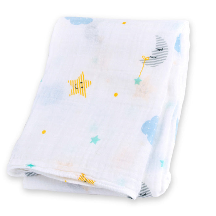 Moon Stars Baby Swaddle Wrap Bamboo Material 120 120 cm