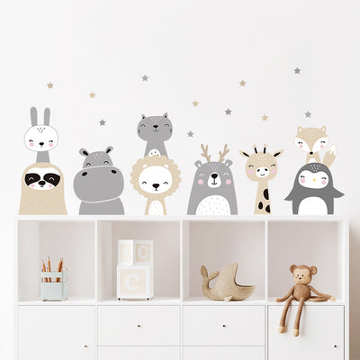 Nine Friends Nursery & Baby Room Wall Sticker