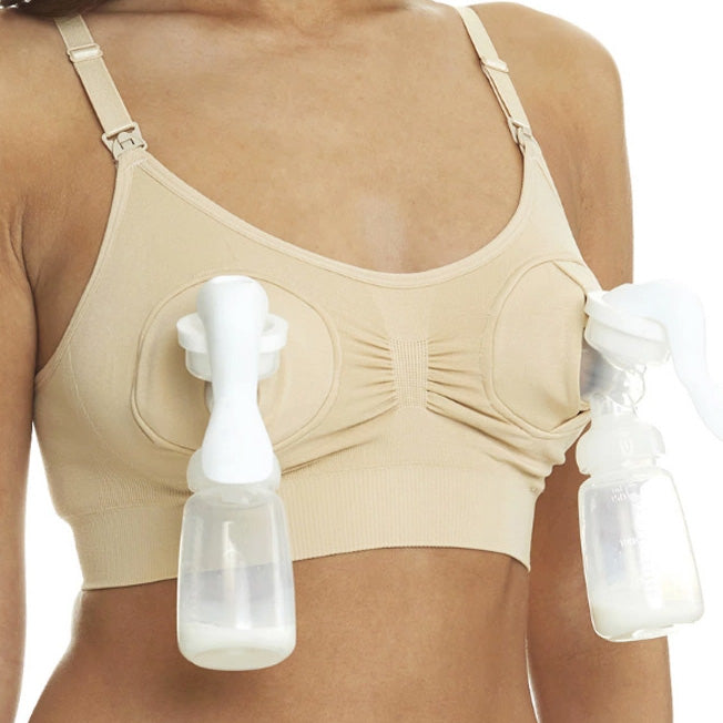 Nora Nude Maternity & Nursing pump Bra with bottles