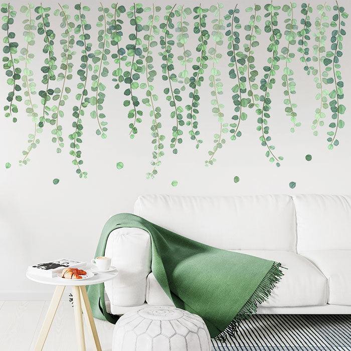 Nordic Leaves Baby Nursery Sticker in lounge area