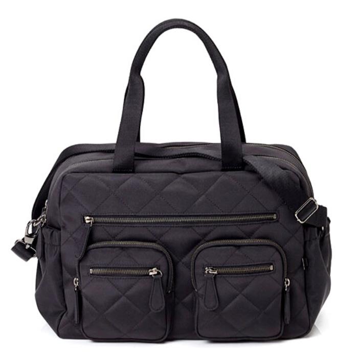 OIOI Diamond Quilted Black Carry All Nappy Bag