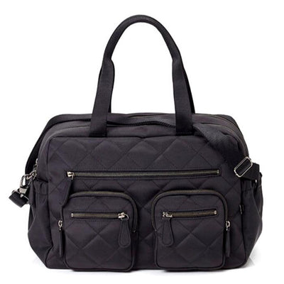 OIOI Diamond Quilted Black Carry All Nappy Bag