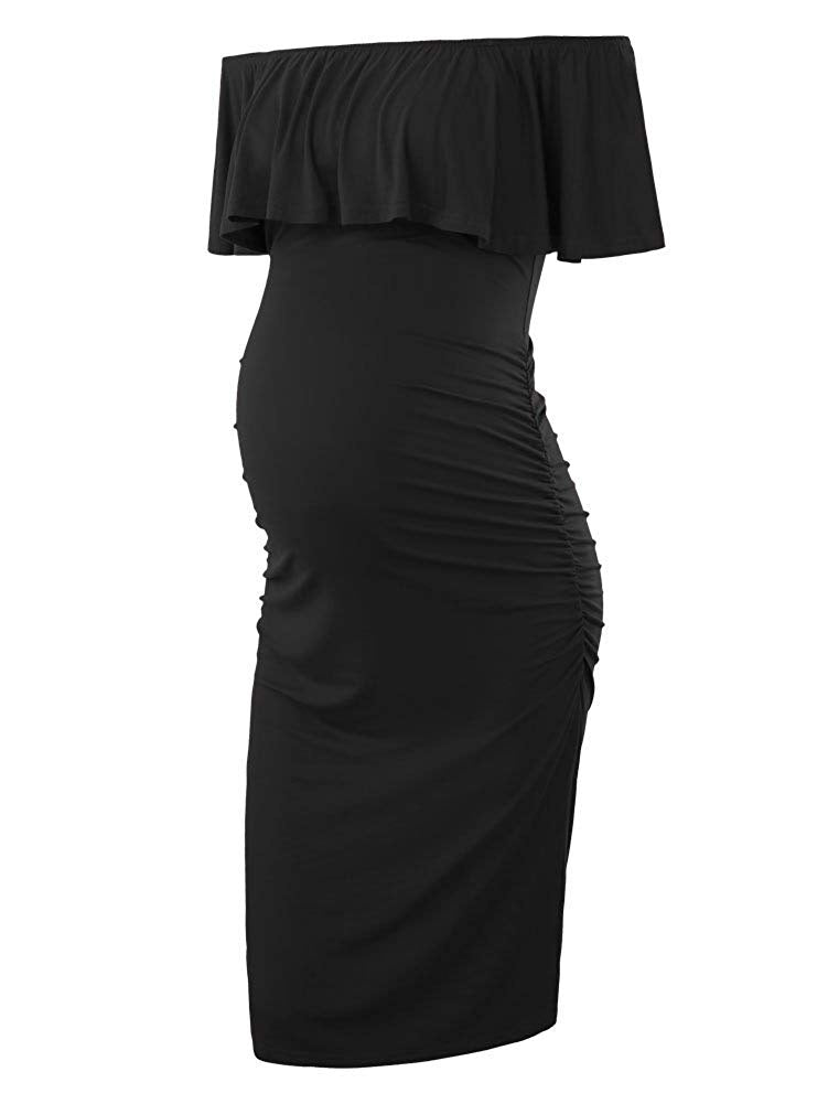 Off Shoulder Casual Maternity Dress