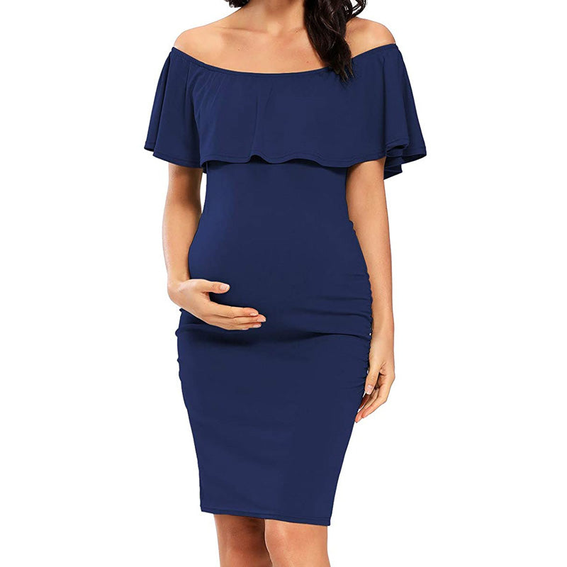 Off Shoulder Casual Maternity Dress