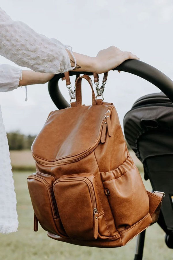 OiOi Faux Leather Nappy Bag Backpack