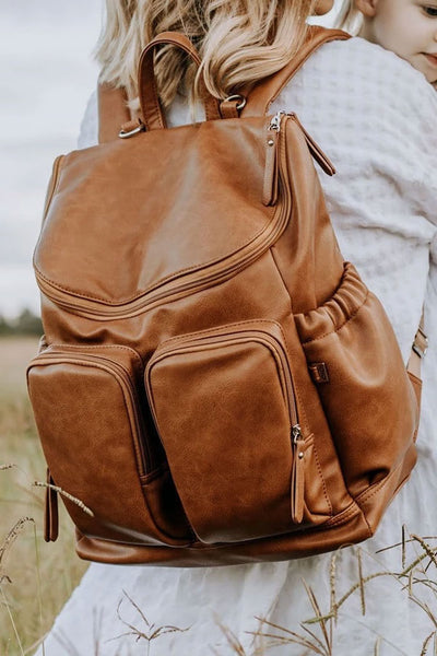 OiOi Faux Leather Nappy Bag Backpack