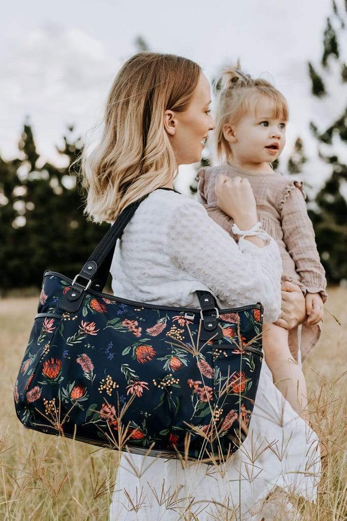 OiOi Botanical Navy Tote Nappy Bag