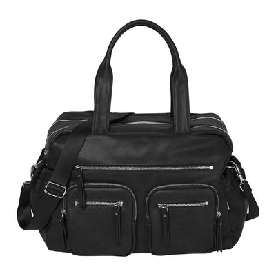 OiOi Faux Leather Carry All Nappy Bag - Black Front